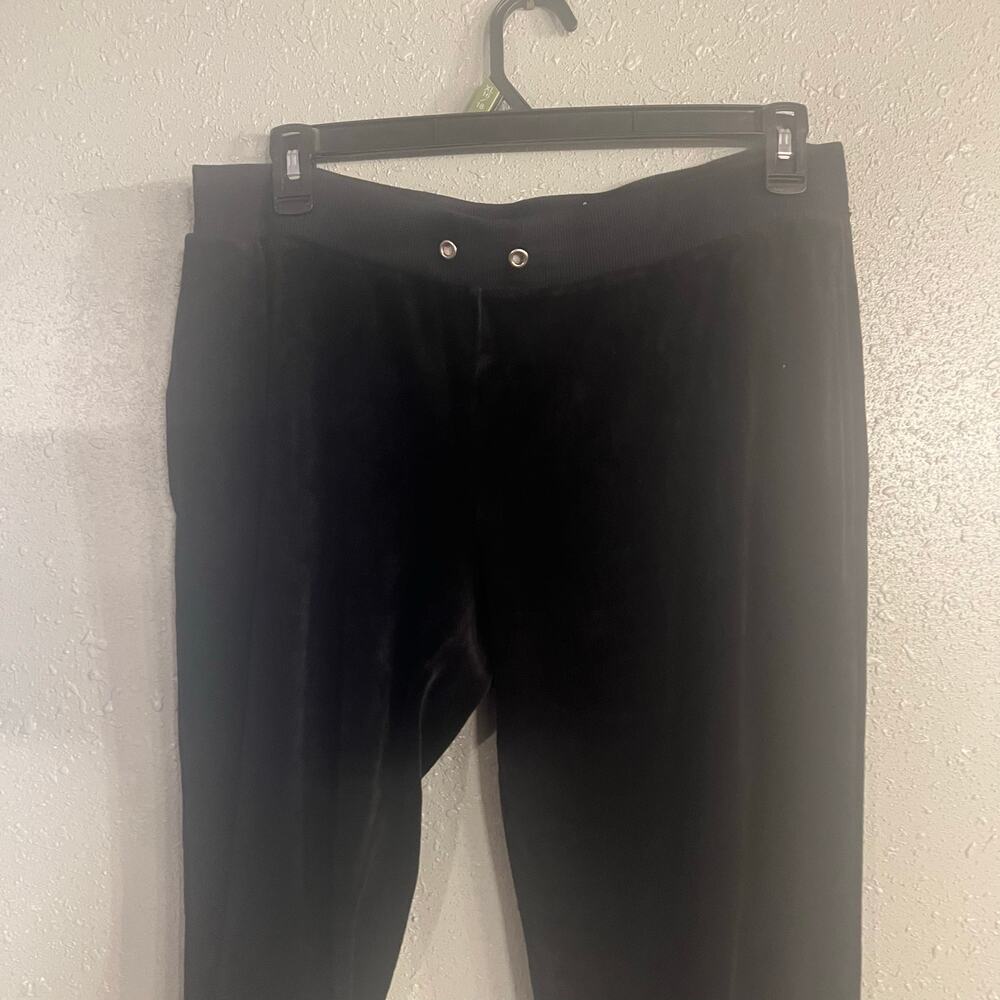 Vtg Young USA Womens Lg Low rise Black Lounge Pants Straight Leg 16" inseam 31" - Picture 2 of 14